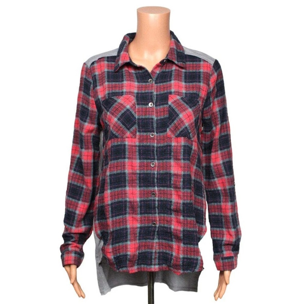 Hem & Thread Long Sleeve Button Up Shirt Women's Size Medium